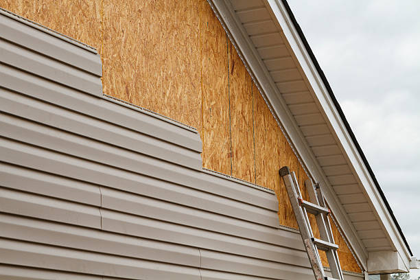 Professional Siding Installation technician working in Winthrop, MN